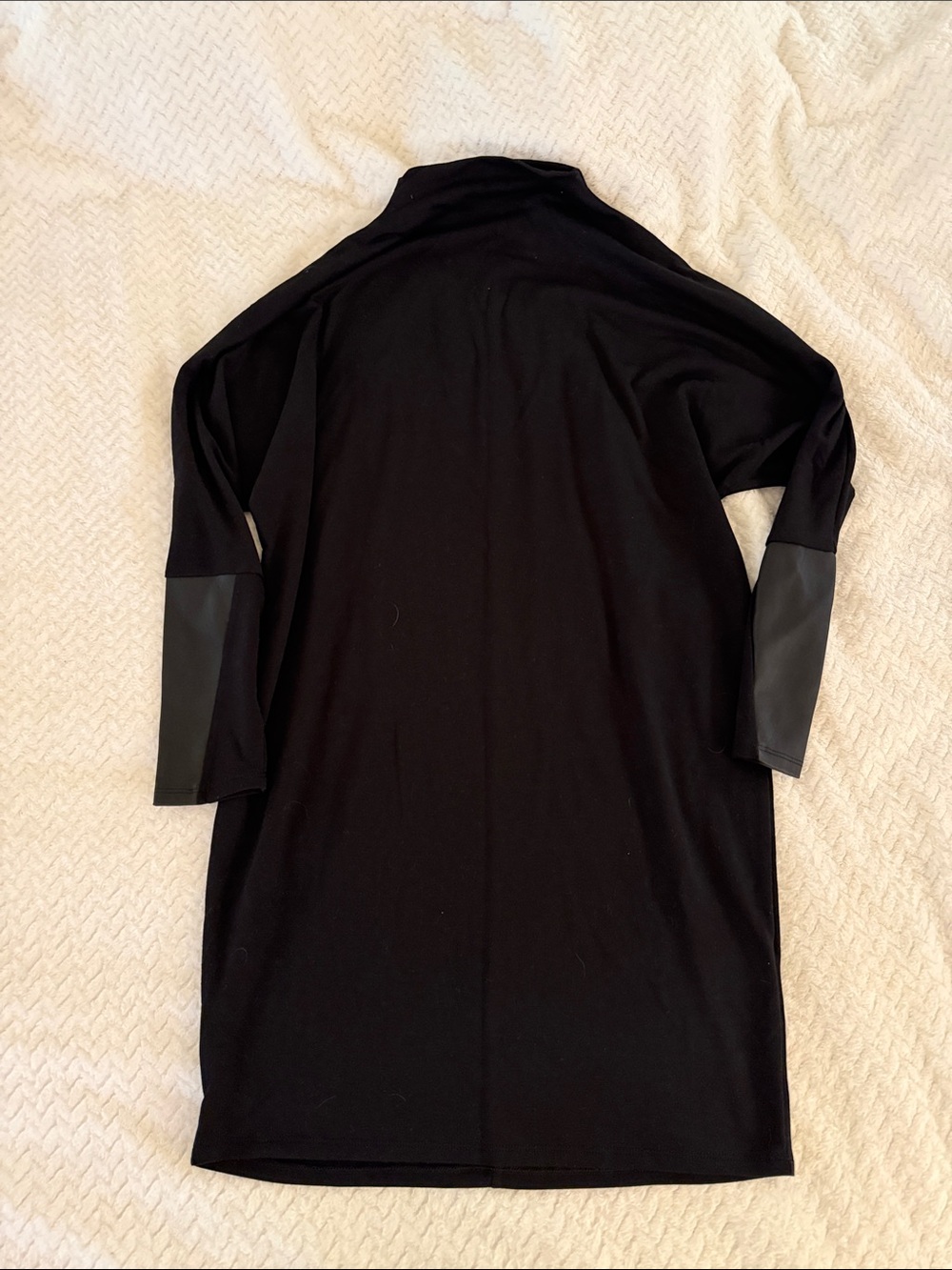 Express Black Long Sleeve Dress with Faux Leather Elbow Panels
